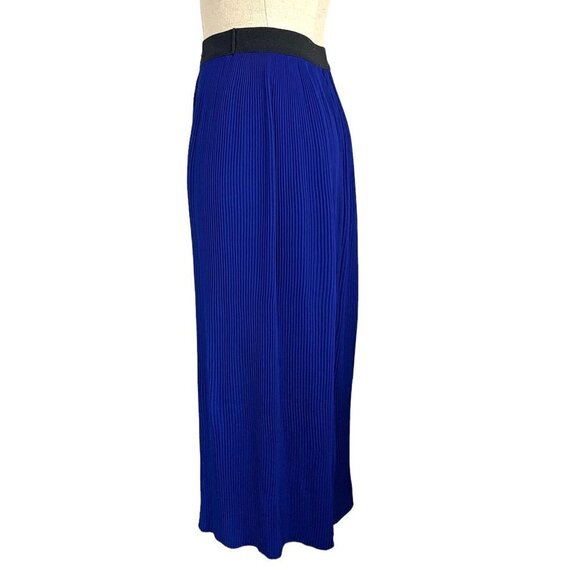 Zara Plisse Wide Leg Palazzo Pants Electric Blue - Size Medium - Picture 4 of 7